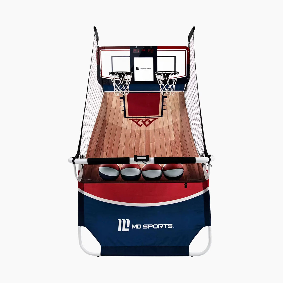 EZ Fold 2-player arcade basketball game with dual hoops