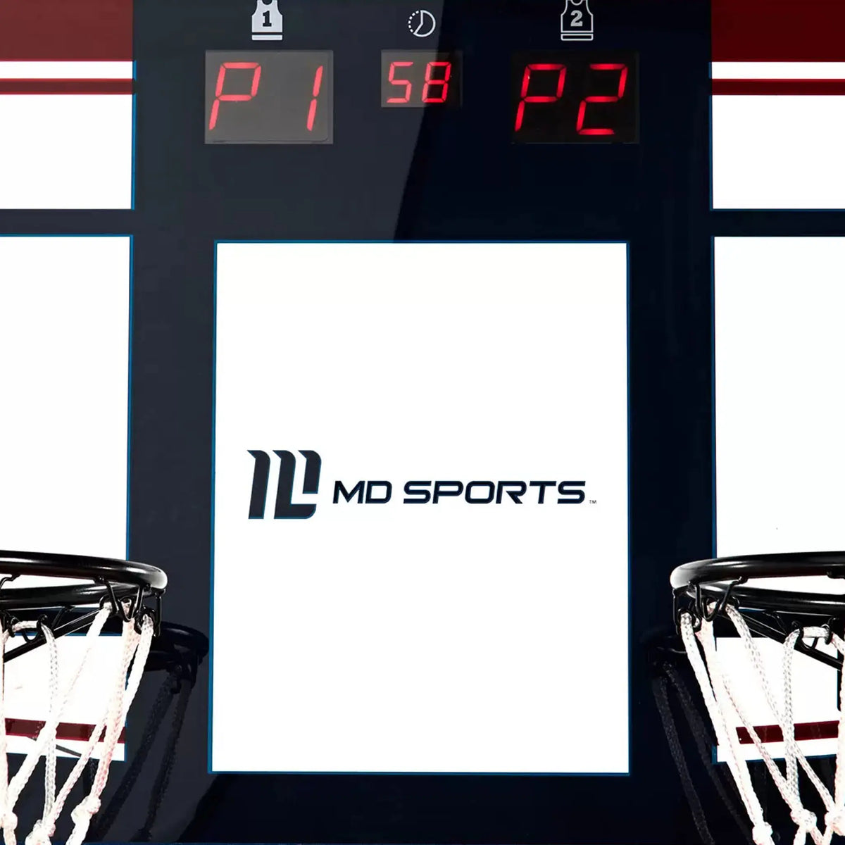 EZ Fold arcade basketball game showing two-player scoring action