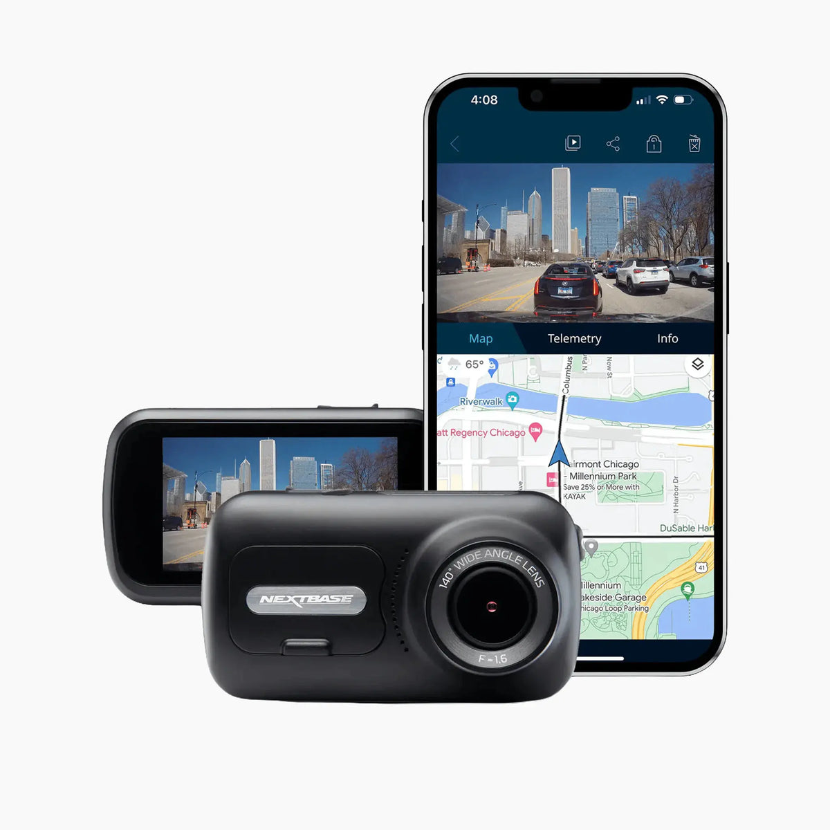 Nextbase 322GW dash cam with full HD recording, GPS and Wi-Fi starter bundle