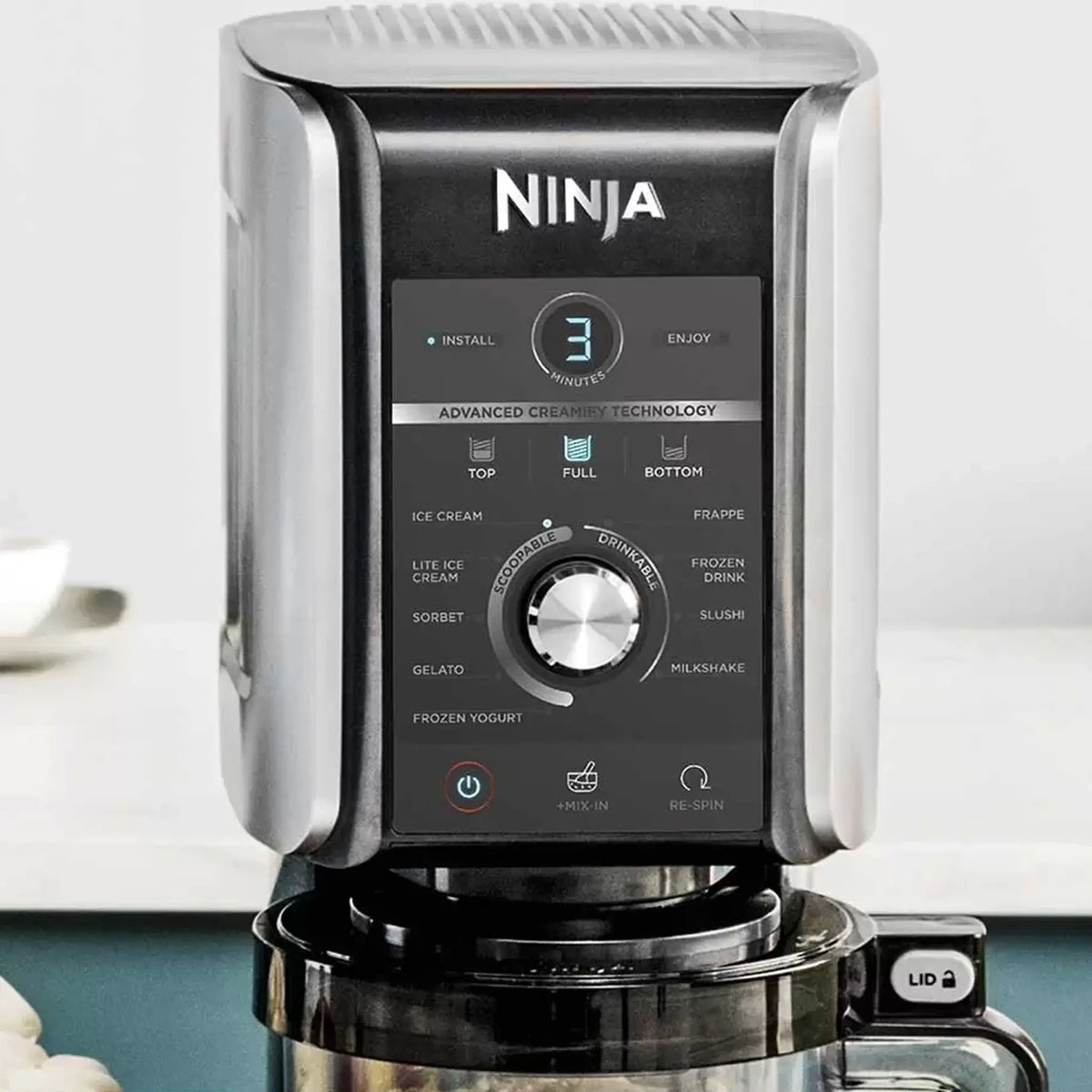 Ninja Creami Deluxe NC501UK ice cream maker with digital controls