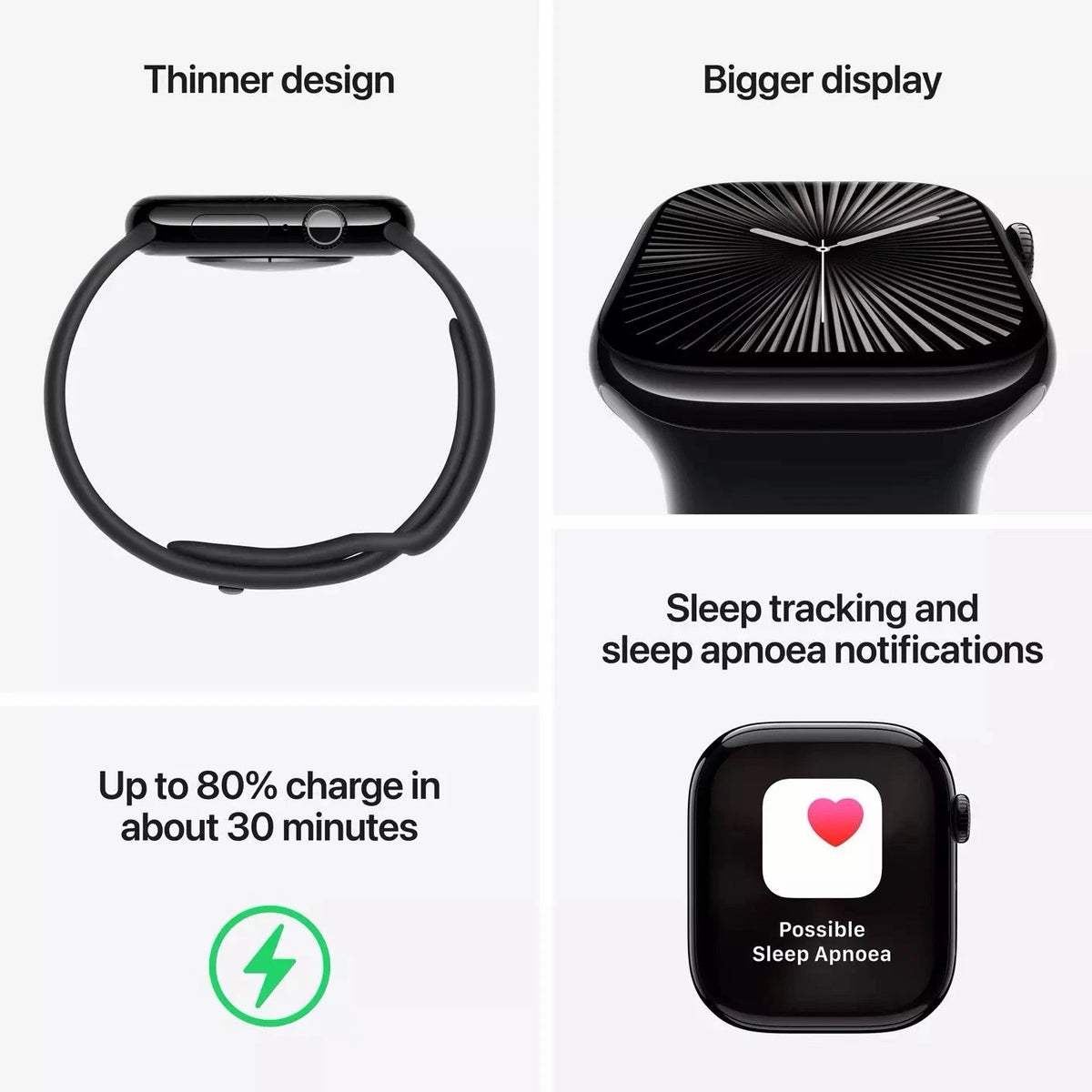 Apple Watch Series 10 GPS + Cellular 46mm Slate Titanium Black Sport Band